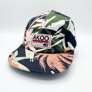 Akoo 5 Panel Cotton Tropical Palm One Size Adjustale StrapBack Casual Hat